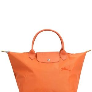 LONGCHAMPLe Pliage Green Canvas Shoulder Bag In Orange BNWT MEDIUM